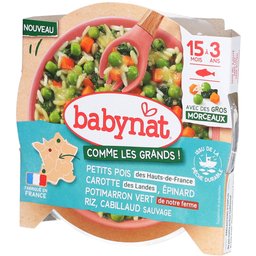 Babynat Petits Pois Pomme de Terre Cabillaud Sauvage