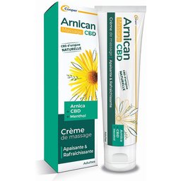 Arnican - Nouvelle Crème de massage à base d'arnica et de CBD d'origine naturelle - Formule renforcée en CBD - Effet apaisant & rafraîchissant - Tube 60ml