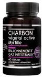 Charbon Végétal Active + Myrtille - 60 Gélules Vegan - Boîte 60 Gélules