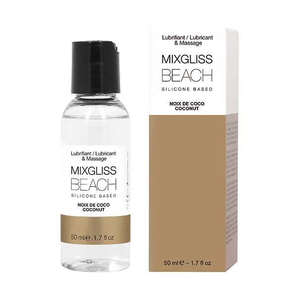 2 en 1 Lubrifiant et Massage Silicone Beach Noix de Coco 50ml