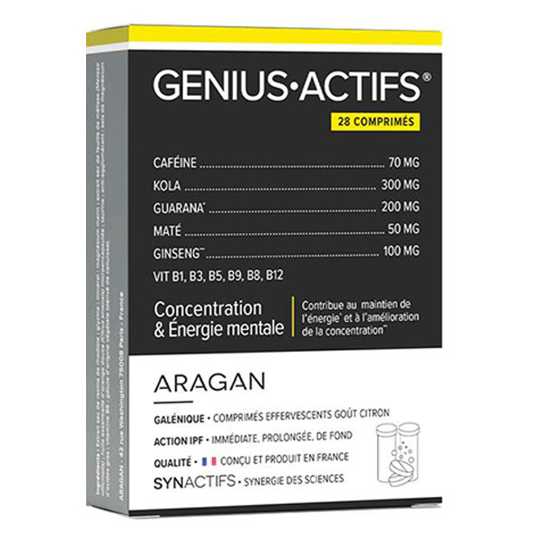 Aragan - - Geniusactifs® - Mémoire - 30 comprimés effervescents