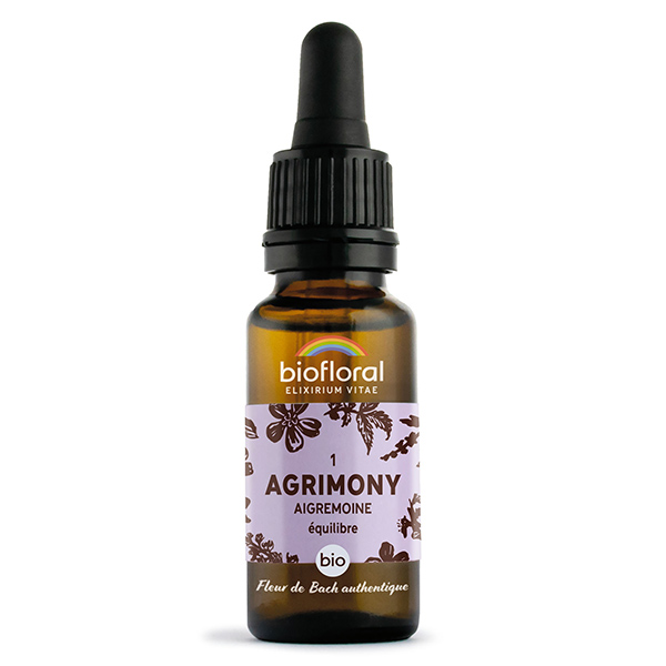 Fleur De Bach 01 Agrimony Aigremoine Compte Gouttes Bio 20 ml