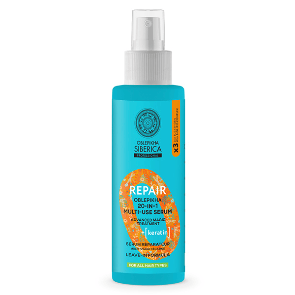 Oblepikha O Sérum 20-en-1 Repair Kératine à l'argousier cheveux secs et abimés 200ml