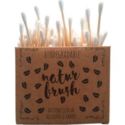 Bâtonnets de brosse Natur Bambou & Coton Biodégradable 100 pcs