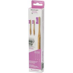 Humble Brush® Brosse à dents en Bambou Adulte Soft Rose 3 Têtes