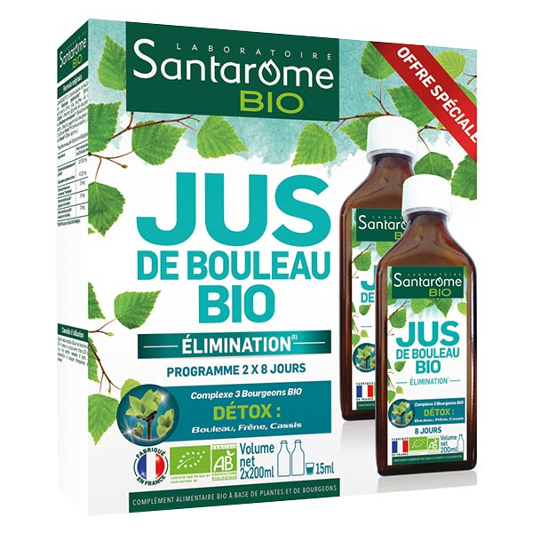 Jus de Bouleau Bio - Draine & Détoxifie - Lot de 2 x 200ml