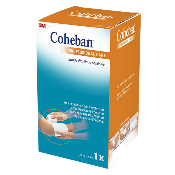 Coheban Bande Élastique Cohésive Blanche 10cm x 3,5m