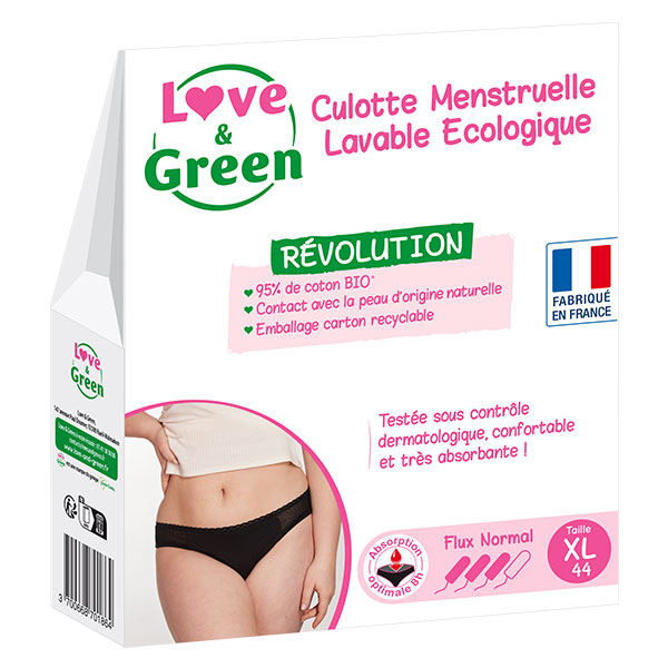 Hygiène Féminine Culotte Menstruelle Lavable Écologique Taille XL Flux Normal