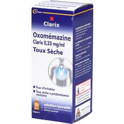 - Oxomémazine 0,33mg/ml - Toux sèche - Solution Buvable - 2 ans et + - Arôme caramel - Flacon 150ml