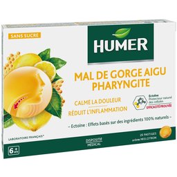 Pharyngite Mal de Gorge aigu Miel/Citron Pastilles