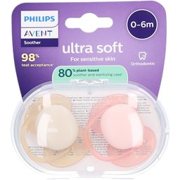 Sucette +0m Soft rose/beige