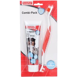 Beaphar® Combi-Pack pour chien et chat : dentifrice + brosse à dents