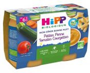 Petites Penne Tomates Courgettes Pots 2 X 190 g Dès 6 Mois - Carton 2 pots de 190 g