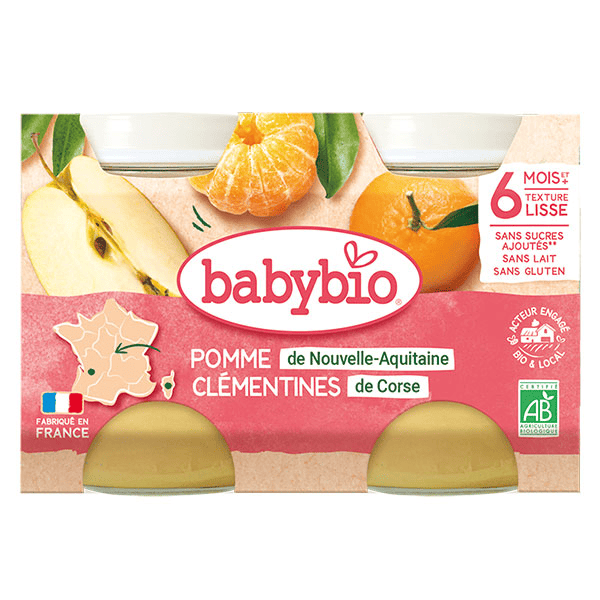 Fruits Pot Pomme Clémentine +6m Bio 2 x 130g