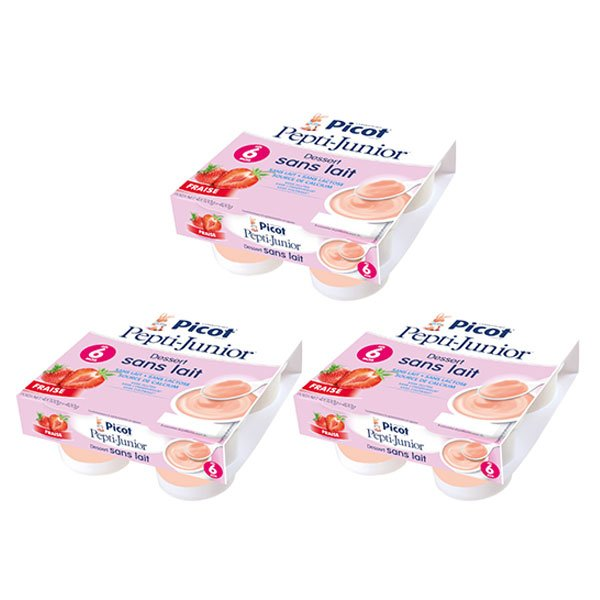Mon 1er Dessert sans Lait Fraise +6m Lot de 3 x 4 unités