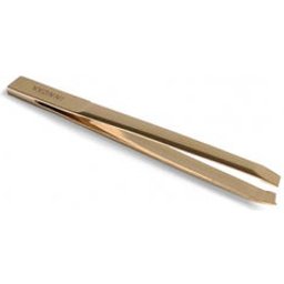 Pince à Épiler Mors Biais Dorée Inox 9,6cm