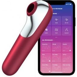 Dual Love Vibrator and Sucker Red 1pc