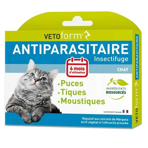 Antiparasitaire Puces Tiques et Moustique 6 pipettes
