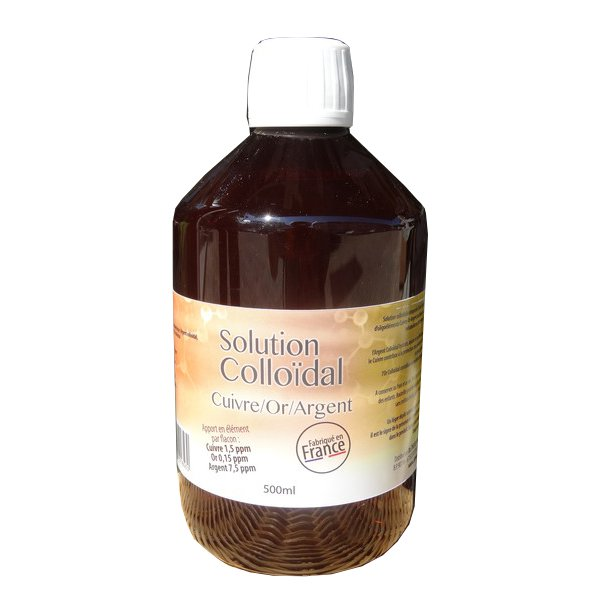 Solution Colloïdal Cuivre Or Argent 500ml