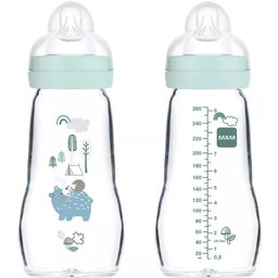 Feel Good biberon verre mat garçon 0 mois et +