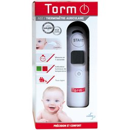 - Thermomètre auriculaire - Prise de température auriculaire - Technologie infrarouge - Thermomètre premium - 1 unité