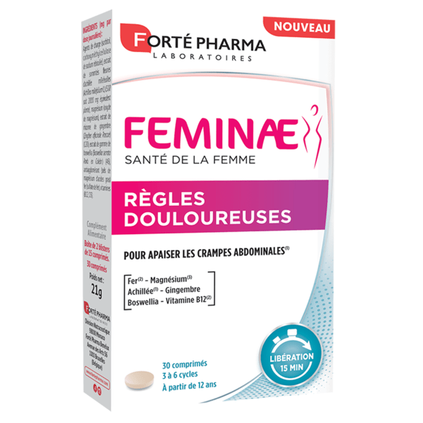 Feminae Règles Douloureuses Cycle menstruel Achillée - 30 comprimés