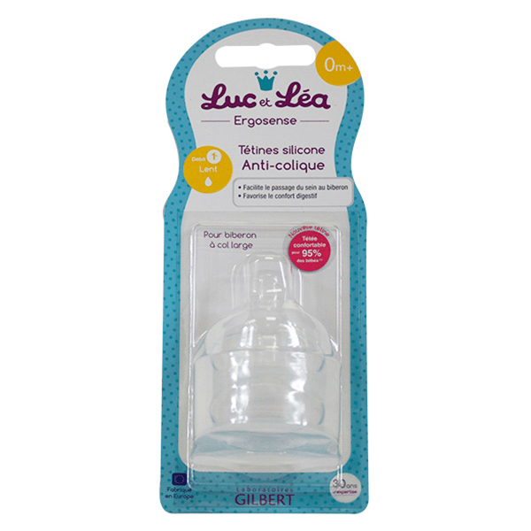 Tétine Silicone Anti-Colique 0m+ Débit 1 Lent Lot de 2