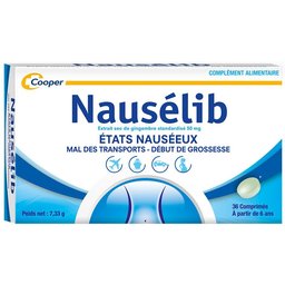 Nauselib - Etats nauséeux - Mal des transports - Début de grossesse - 36 comprimés