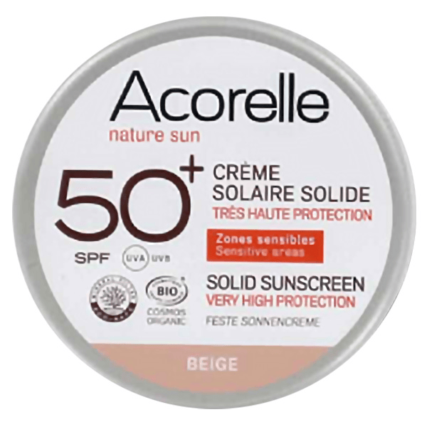Crème solaire solide beige spf50+