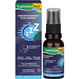 Euphytose Nuit Spray Mélatonine 1 mg 20 ml - Sommeil rapide et naturel