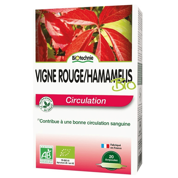 Vigne Rouge et Hamamélis Bio Circulation 20 ampoules