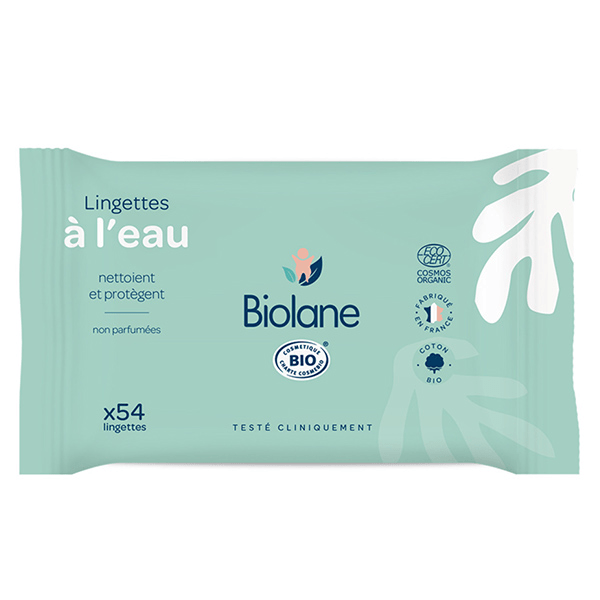 Lingettes Bio Composées à 99% d’Eau Peaux Sensibles 54 Lingettes
