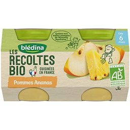 Compotes bébé bio Pomme Ananas dès 6 mois 130gx2