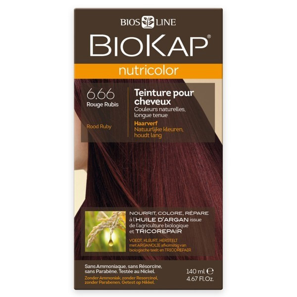 Nutricolor Teinture pour Cheveux 6.66 Rouge Rubis 140ml