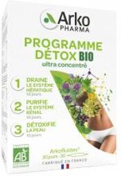 Arkofluides Programme Détox Bio - Boîte 30 ampoules de 10 ml
