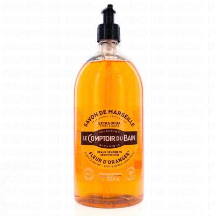 LE COMPTOIR DU BAIN Savon liquide de marseille fleur d'oranger flacon 1l