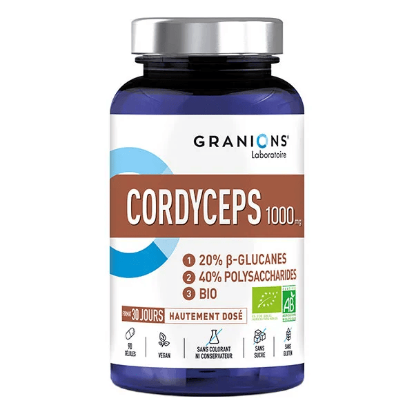 Granions Cordyceps 1000mg Énergie Vitalité sexuelle Bio 90 Gélules