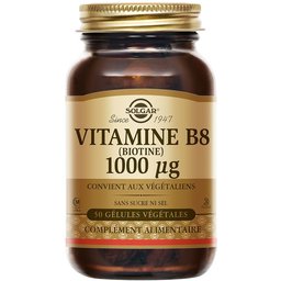 Vitamine B8 - Biotine - Beauté Peau, Cheveux, Ongles - 50 gélules végétales