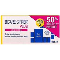 Bicare Plus Dentifrice Menthol 2x75ml