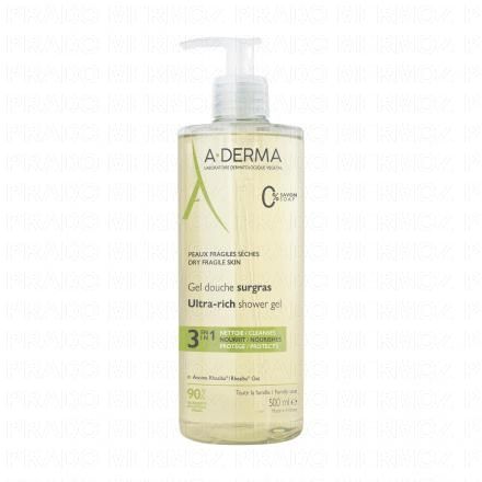 A-DERMA Les indispensables - Gel douche surgras flacon pompe 500ml