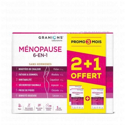 Ménopause 6en1 Sans hormone lot de 3 x 6à comprimés