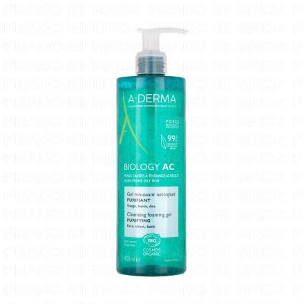 A-DERMA Biology AC - Gel moussant nettoyant bio 400ml