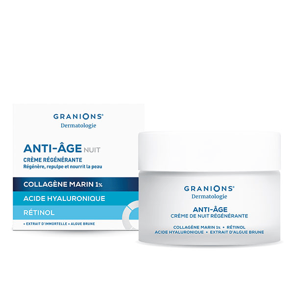 Granions Creme de Nuit Anti rides - Collagene Marin, Acide Hyaluronique - 50 ml