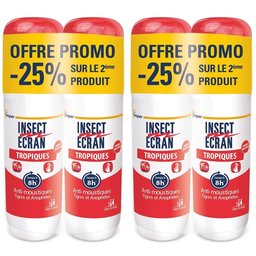 Insect Ecran - Anti-moustiques Tropiques - Spray répulsif peau - protection contre les piqûres de moustiques - Paludisme - Tropiques - 75 ml Lot de 2 -25%