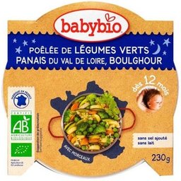 Bonne Nuit dès 12 Mois Assiette Légumes Verts Panais Boulghour 230 Grammes