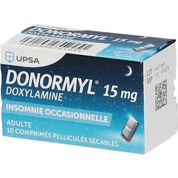 Donormyl 15mg, comprimé pelliculé sécable