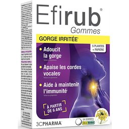 Efirub Gommes Gorge Irritée 24 Gummies