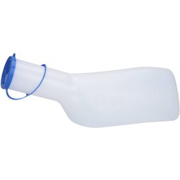WM-Urinal 1L-Lait Blanc-Bleu Couvercle-Pe (Max 90°C)-Gentlemen-Polyéthylène