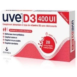D3 400 UI Fraise 28 Comprimés