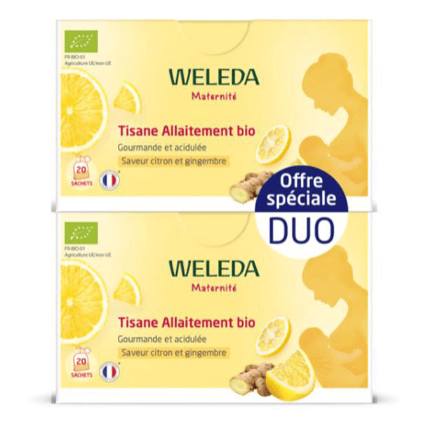 Duo Tisane Allaitement bio Citron Gingembre lot de 2x 20 sachets